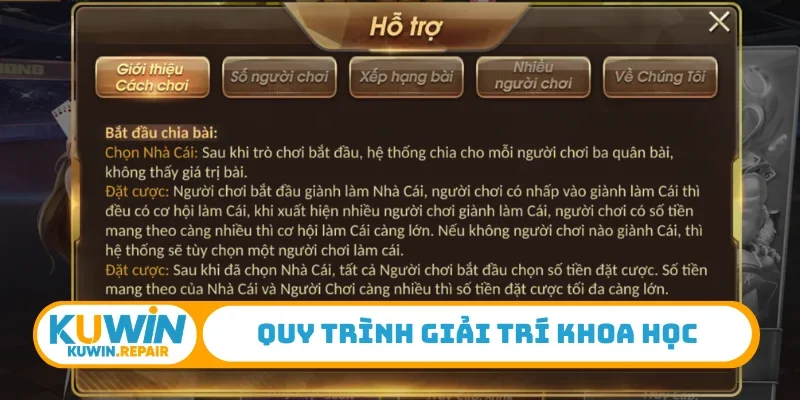 Quy trình giải trí khoa học