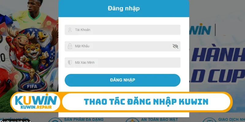 Thao tác đăng nhập Kuwin